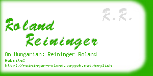 roland reininger business card